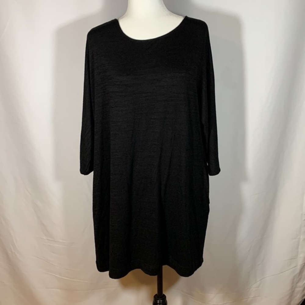 Wilfred Free Black Half Sleeve Knit Mini Dress with Pockets